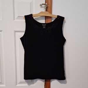Chico's Black Lace Detail Tank Top